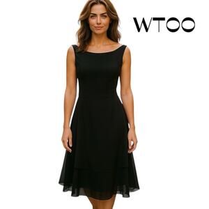 WTOO Sheer Eggplant Purple Glam Ballot Feminine Event Midi Dress NWOT Size 10